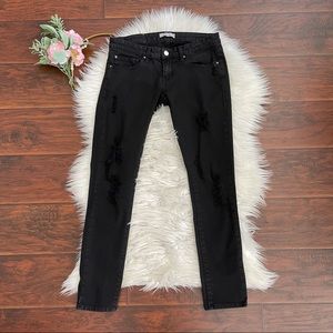 IRO Black Rudolf Shredded Skinny Jeans